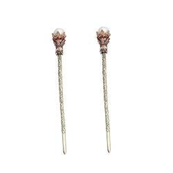 Lurrose 2st Hair Stick Haarknoten-stick Vintage Haar Stick Vintage Haar Stäbchen Chignon Pins Für Frauen Haarstäbchen Für Chinesische Frauen Haarstäbchen Für Langes Haar Perle Braut Metall von Lurrose