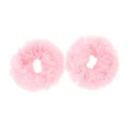 Lurrose 2st Plüsch Stirnband Furry Scrunchies for Hair Pelzige Haargummis Aus Kunstpelz Haarringe Elastic Ponytail Holder Fur Hair Bands Elastische Kordel Pferdeschwanz Damen Niedlich von Lurrose