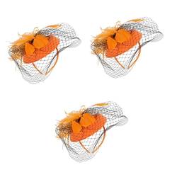 Lurrose 3st Stirnband Aus Federnetz Fascinatoren Für Frauen Blumenstirnband Für Frauen Vintage Braut Stirnband Fascinator-hüte Für Frauen Hochzeit Baskenmütze Tarnung Damen von Lurrose