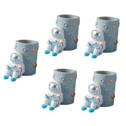 Lurrose 5st Stifthalter Make-up Pinsel Tasse Astronautenfigur Raumfahrerfigur Astronauten-tischständer Büroorganisatoren Für Den Schreibtisch Kinderhandwerk Bleistift Mann Sparschwein Harz von Lurrose