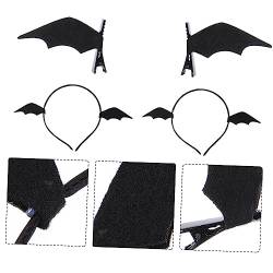 Lurrose 6st Flügel Haarnadel Fledermaus Kostüm Frauen Halloween-zubehör Fledermaus Haarband Schwarze Flügel Halloween-haarreifen Halloween-fledermäuse Stirnbänder Stirnband Foto Kind Vlies von Lurrose