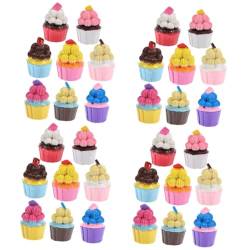 Lurrose DIY Liefert 32 Stk Zubehör aus Harz Modell Zubehör Kühlschrank Zubehör Ornament Cupcakes Handyhülle selber basteln Harzanhänger zum Basteln Pappbecher Dekorationen Stirnband von Lurrose