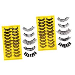 Lurrose Falsche Wimpern 20 Paar Wimpern Klebende Wimper Dramatischer Schlag Maskerade Wimper Cosplay-wimper Make-up-zubehör Einstellen Fräulein Natürlich Ballaststoff Make-up Wimpern von Lurrose