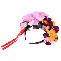 Lurrose Orchideen-stirnband Blumen- Blumenstirnbänder Für Frauen Blumenmädchen-stirnband Hochzeits-stirnband Mexikanisches Haarband Fräulein Europäisch Und Amerikanisch Stoff Rosen von Lurrose