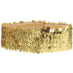 Lurrose Pailletten-Stirnband, für Damen, Mädchen, Grün, 1 Stück Gr. Größe 1, goldfarben von Lurrose