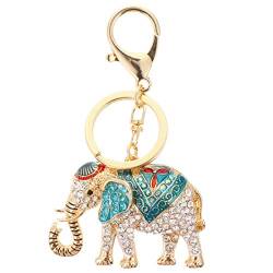 Lurrose Schlüsselanhänger mit niedlichem Elefanten-Design, modischer Auto-Taschen-Anhänger, Geschenk, blau, 10.5X6.5X2.5cm, von Lurrose
