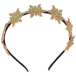 Lurrose Schneeflocken-Stirnband Glitzernde Schneeflocken-Haarbänder Winter-Haarreifen Für Weihnachten Neujahr Partyzubehör (Golden) von Lurrose