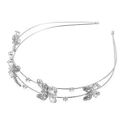 Lurrose Stirnband Mädchen s Kopfschmuck Strass Schmetterlinge Haar Hochzeit Haarband Stirnbänder Für Damenhaar Schmetterling Kopfschmuck Haarschmuck Fräulein Zinklegierung Zirkon Diamant von Lurrose