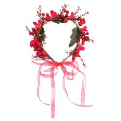 Weihnachten Haarband Blumen Haar Girlande Krone mit Beere Boho Weihnachten Haarkranz für Frauen Mädchen von Lurrose