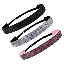 Lurrose Yoga Kopfband Yoga-Stirnband 3 Stück Kopfstücke Für Übungsstirnbänder Für Glitzerstirnbänder Für Glitzerstirnband Für Mädchen Laufstirnband Stretch-Haarbänder Für Mädchen von Lurrose