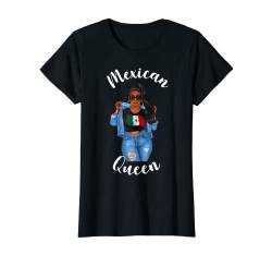 Damen Lustige afrikanische Königin Damen Mexiko Flagge Wappen Symbol T-Shirt von Lush Mexican Queens