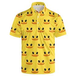 Golf Poloshirts für Herren Bunte Dry Fit Kurzarm Herren Golf Poloshirt Taktische Shirts Casual Tennis T-Shirt, gelb, Mittel von Lusherd
