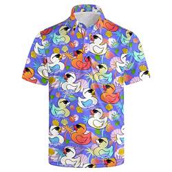 Herren Golf Poloshirts Kurzarm Sommer Dry Fit Casual Outdoor Sport Tennis T-Shirt Lustige Hawaiian Golf Shirts für Männer, Weiß 15, Mittel von Lusherd