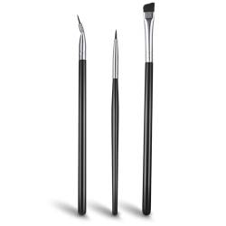 3 Stück Eyeliner Pinsel Set Feiner Punkt Eyeliner Pinsel Professioneller Abgewinkelter Eyeliner Pinsel Augenbrauenpinsel Detaillierter Eyeliner Make-up Pinsel für Anfänger Augen Make-up Werkzeuge von Lusofie