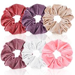 6 Stück Haargummi Samt Scrunchie für Damen den Täglichen Gebrauch Haarschmuck Material ist Weich und Zieht Bei Längerem Tragen Nicht an Den Haaren Scrunchies Set Velvet von Lusofie