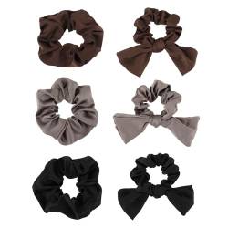 6 Stück Seiden Haargummi Scrunchie Mehrfarbige Satin Haargummis für Tägliche Scrunchies Seide Weiches Material Langfristiges Tragen Ohne Ziehen an den Haaren von Lusofie