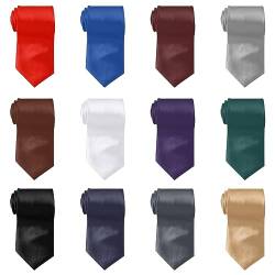 Lusofie 12 Stück Krawatte für Herren Einfarbige Herren Tie 3,15 Zoll Schmales Herren Krawatten Set Geeignet für Herren Geschäftliche Formelle Hochzeitsanlässe von Lusofie