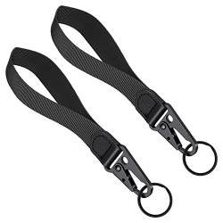 Lusofie 2 Stücke Schlüsselband Handgelenk Kurz Schwarz Lanyard Schlüsselanhänger Band Halter Handgelenk Lanyards Schlüssel Polyester Handschlaufe Schlüssel Schlüsselbänder Männer Frauen von Lusofie