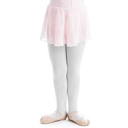 Lusofie Ballettstrumpfhose Mädchen Weiß Tanzstrumpfhose mit Fuß Ultra Stretch 90D Kinder Ballett Strumpfhose Elastische Leggings Socken für Kinder mit Körpergröße von 105–125cm von Lusofie
