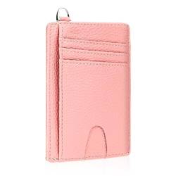 Lusofie Cardholder Damen Slim Portmonee Damen Cardholder Damen Kreditkartenetui Für Damen Pu-Leder Kartenetui Damen GeldböRse Für Damen Mit Ausweisfenster (Rosa) von Lusofie