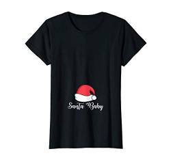 Damen Santa Baby Schwangerschaft Babybauch Geburt Spruch T-Shirt von Lustig Baby Ankündigung Idee & Geschenk