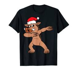 Warzenschwein Wildschwein Tiere Dabbing Tanzen Weihnachten T-Shirt von Lustig Weihnachtsmotiv Witzig Advent Weihnachten