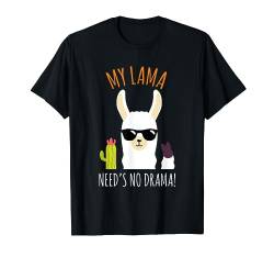 No Drama Llama - Kaktus Sonnenbrille Xmas Geburtstag T-Shirt von Lustige Alpaka Lama Geschenk Mann Frau Kind