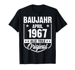 Baujahr April 1967 Vintage Mann Frau 55. Geburtstag T-Shirt von Lustige Baujahr Gebutstag Jahrgang Geschenke