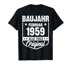 Baujahr Februar 1959 Vintage Mann Frau 63. Geburtstag T-Shirt von Lustige Baujahr Gebutstag Jahrgang Geschenke