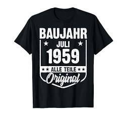 Baujahr Juli 1959 Vintage Mann Frau 63. Geburtstag T-Shirt von Lustige Baujahr Gebutstag Jahrgang Geschenke