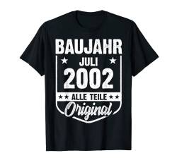 Baujahr Juli 2002 Vintage Mann Frau 20. Geburtstag T-Shirt von Lustige Baujahr Gebutstag Jahrgang Geschenke
