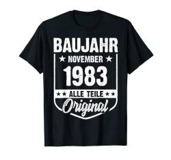 Baujahr November 1983 Vintage Mann Frau 39. Geburtstag T-Shirt von Lustige Baujahr Gebutstag Jahrgang Geschenke