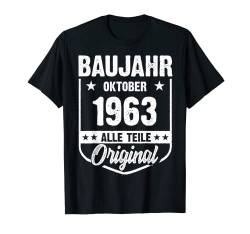 Baujahr Oktober 1963 Vintage Mann Frau 59. Geburtstag T-Shirt von Lustige Baujahr Gebutstag Jahrgang Geschenke