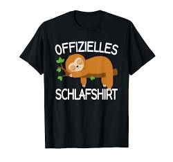 Offizielles Schlafshirt Faultier Schlafanzug Schlaf T-Shirt von Lustige Bekleidung Damen Herren Kinder