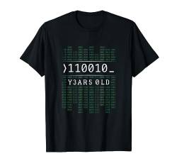 110010 Jahre Alt 50. Geburtstag Binärcode Coder Informatiker T-Shirt von Lustige Binärcode Geek Geschenke für Programmierer