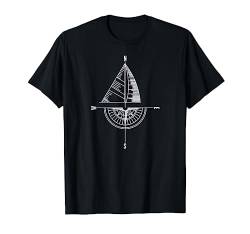 Nautik Kompass Segelschiff Segler Boot Skipper T-Shirt von Lustige Bootsfahrer Sprüche Segelbekleidung