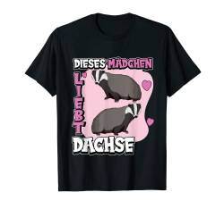 Kinder Dachs Sachen Dieses Mädchen liebt Dachse T-Shirt von Lustige Dachs Kleidung