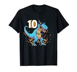 Dinosaurier 10. Geburtstag Jungen Mädchen 10 Jahre Dino T-Shirt von Lustige Dinosaurier Kindergeburtstag Dino Geschenk