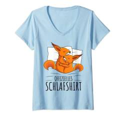 Damen Offizielles Schlafshirt Eichhörnchen T-Shirt mit V-Ausschnitt von Lustige Eichhörnchen & Nagetier Geschenkideen