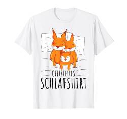 Offizielles Schlafshirt Eichhörnchen Familie T-Shirt von Lustige Eichhörnchen & Nagetier Geschenkideen