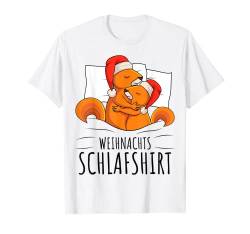 Offizielles Schlafshirt Weihnachten Eichhörnchen T-Shirt von Lustige Eichhörnchen & Nagetier Geschenkideen