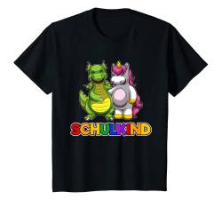 Kinder Schulkind - Einschulung Drache Einhorn Schulanfang T-Shirt von Lustige Einschulung und Schulanfang Geschenkidee