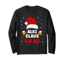 Alki Claus Bier Weihnachtsoutfit Familie Partnerlook Kostüm Langarmshirt von Lustige Elf Famlienoutfit Weihnachten Pyjama Pulli