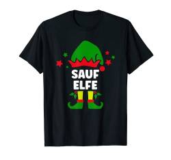 Sauf Elfe Weihnachtsoutfit Familie Partnerlook Deko Kostüm T-Shirt von Lustige Elf Famlienoutfit Weihnachten Pyjama Pulli