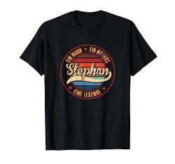 Ein Mann Ein Mythos Eine Legende Name Stephan Namens T-Shirt von Lustige Familie Name Nachname Geschenke
