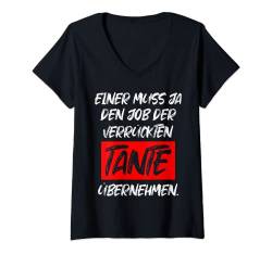 Damen Tante Nichte Neffe Partnerlook Patentante Baby Geschenk T-Shirt mit V-Ausschnitt von Lustige Geschenkidee Patin Spruch Familie Taufe