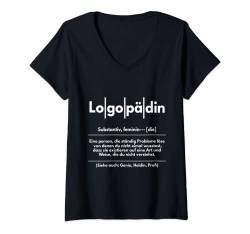 Damen Logopädin Definition Spruch Geschenk Logopädie Logopäde T-Shirt mit V-Ausschnitt von Lustige Grafiken und Mehr