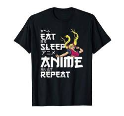 Cute Manga Kawaii Geschenk - Cute Eat Sleep Anime Repeat T-Shirt von Lustige Japanische Anime Geschenke