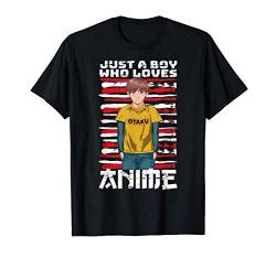 Just A Boy Who Loves Anime Boy Manga Lover Otaku Anime Merch T-Shirt von Lustige Japanische Anime Geschenke