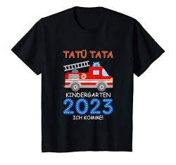 Kinder Kindergarten 2023 Ich Komme Kindergartenkind Kiga Feuerwehr T-Shirt von Lustige Kindergarten Outfit Sohn Tochter Deko Kita